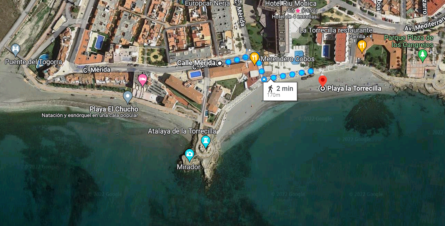 LEILIGHET KAPASITET FIRE PERSONER 40 METER FRA TORRECILLAS STRANDEN